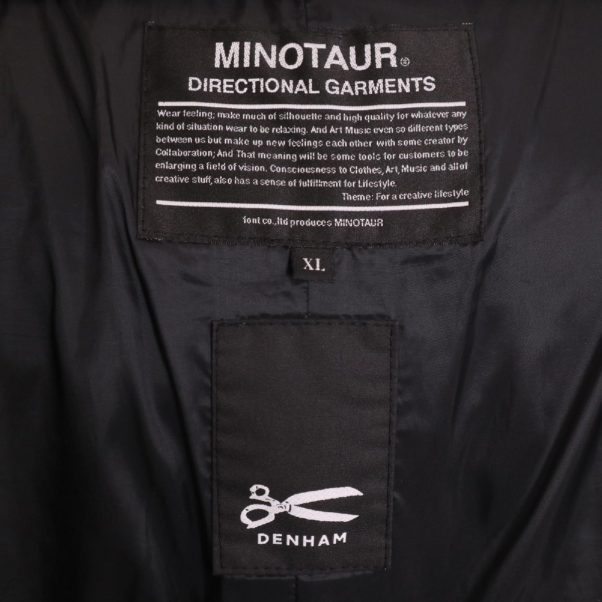 DENHAM デンハム ×MINOTAUR 黒 N-3B フーテッドダウンジャケット ブラック XL ジャケット ナイロン メンズ 中古_画像8