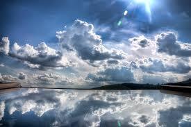 １円画像　即決　相互評価　雲と池_画像1