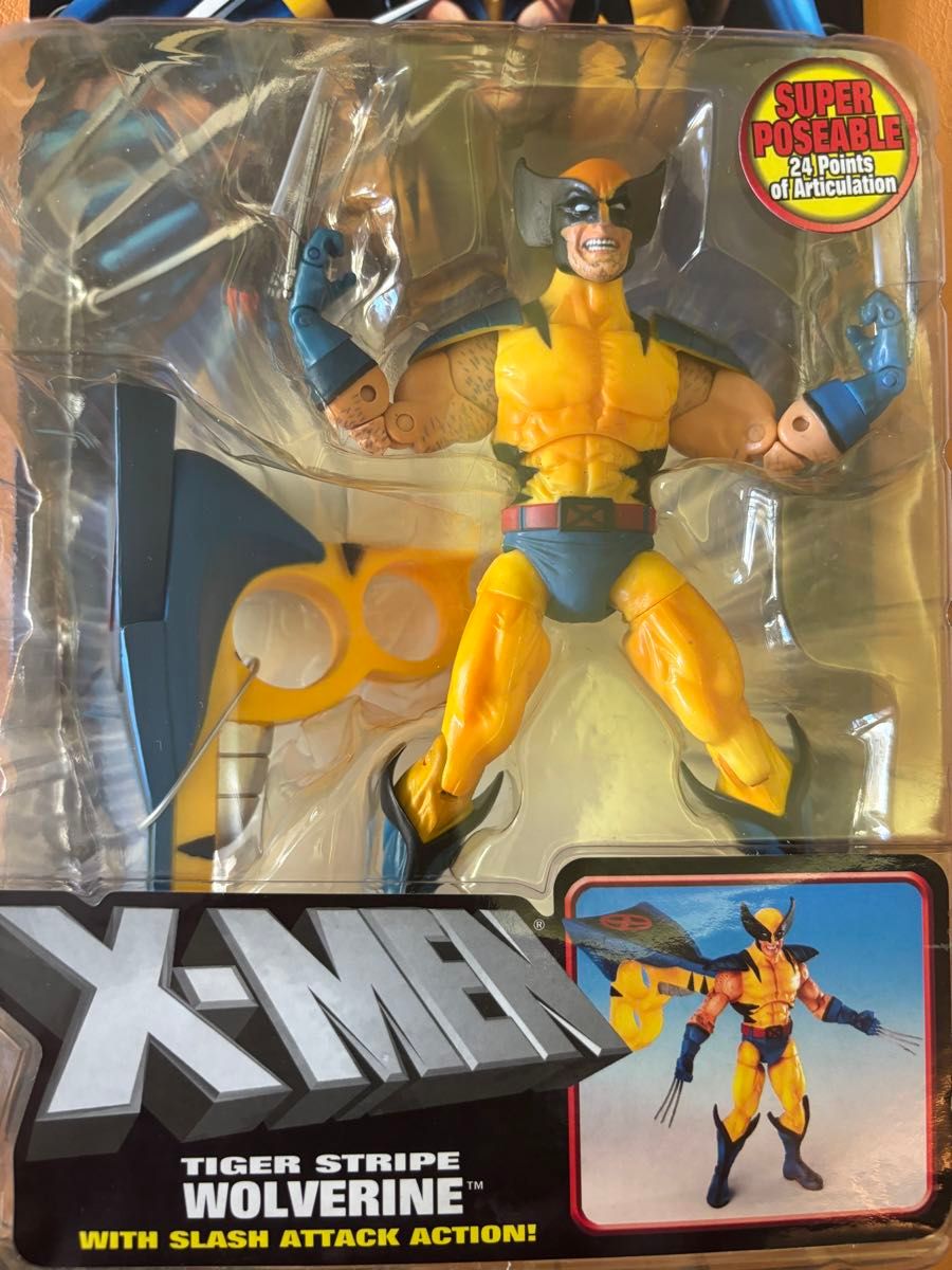 【希少】ヴィンテージ Marvel X-Men タイガーストライプウルヴァリンアクションフィギュア トイビズ 2004年 NIB