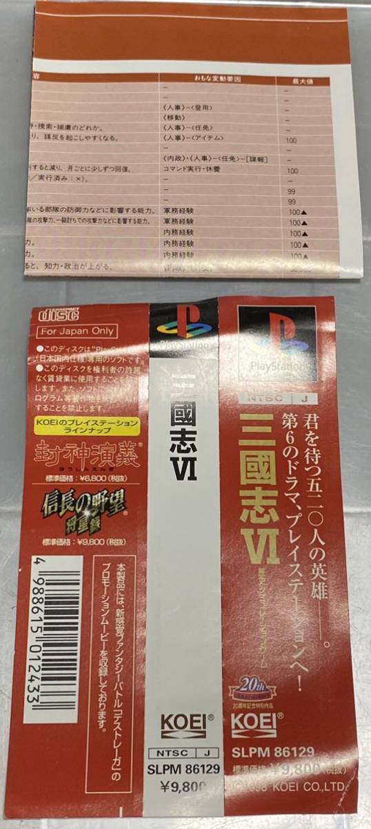 PlayStation プレステ 三國志6
