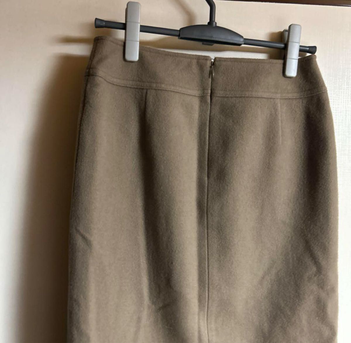 【スローブイエナ】大きいサイズ 美品 ロングスカート L ウール 綿 ブラウン  タイト スカート 無地