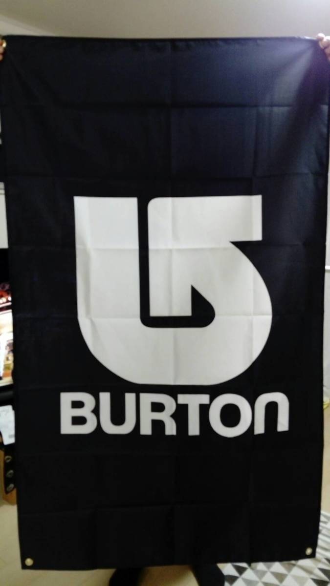 フラッグ BURTON バートン バナー 黒 旗 150×60cmの画像1