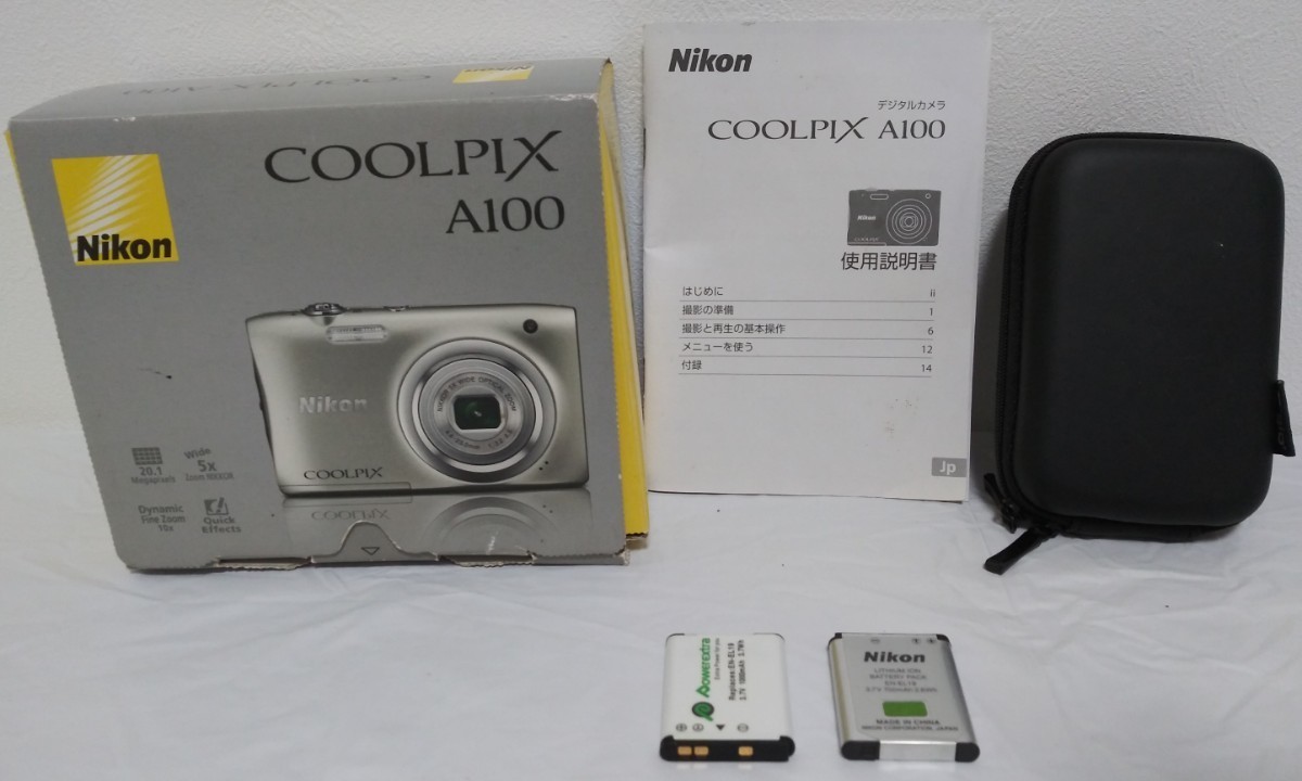 カメラ Nikon ニコン COOLPIX クールピクス A100 通電、簡易なボタン操作のみ確認済み 動作未確認 ジャンク品_画像10