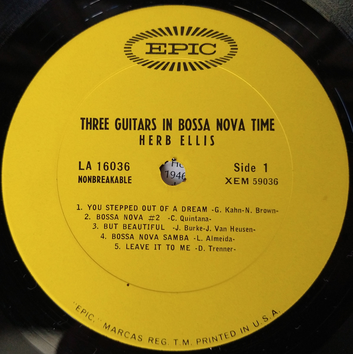 ★ EPICオリジMONO爆音！Herb Ellis Three Guitars In Bossa Nova Time_画像3