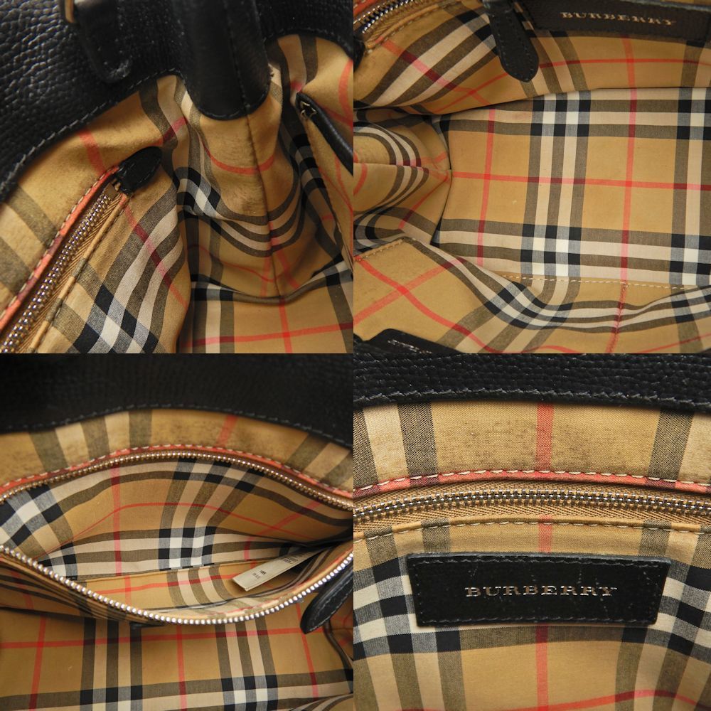 BURBERRY バーバリー SMALL BANNER スモールバナー 4076748 2WAYハンドバッグ レザー ブラック【中古】 レディース_画像9