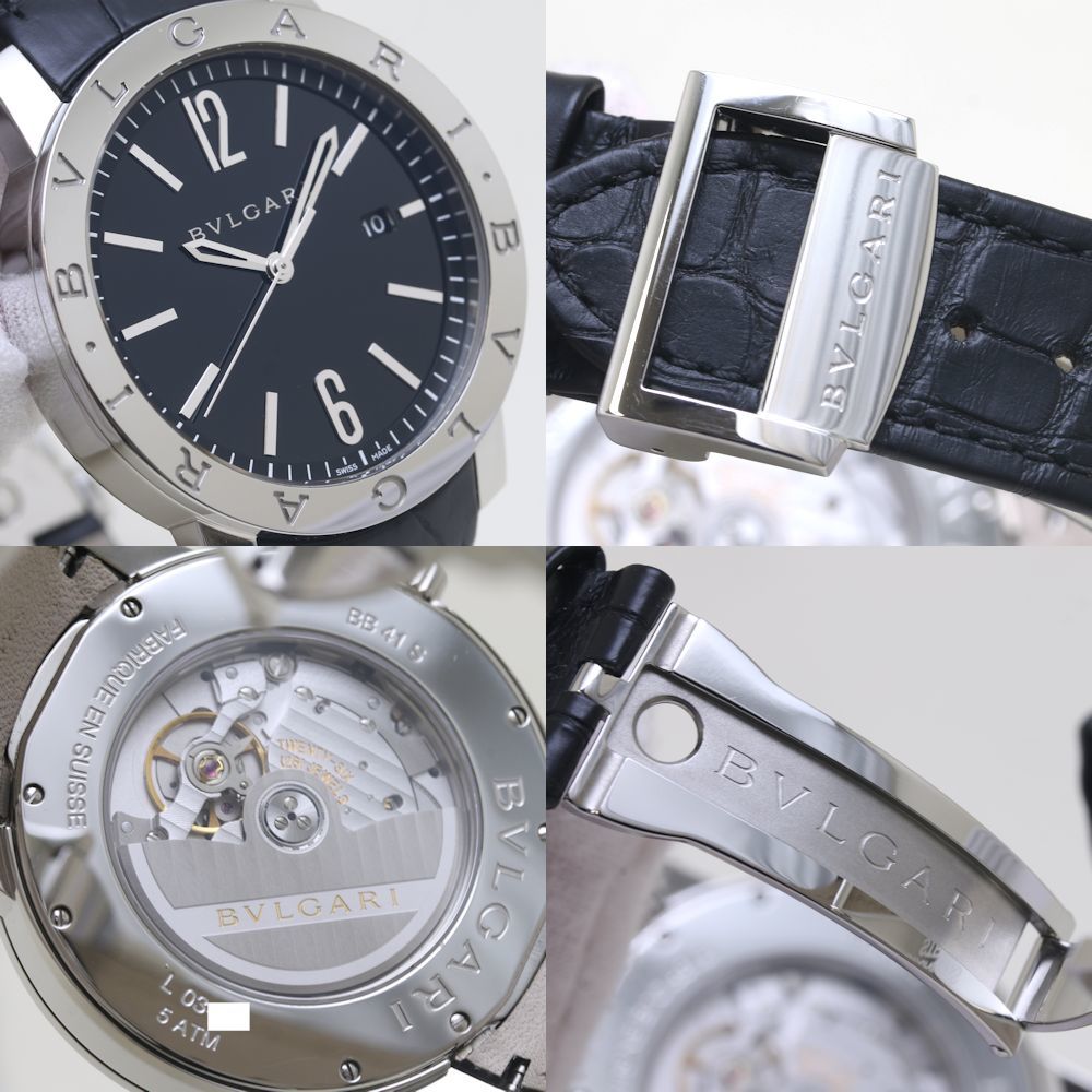 BVLGARI ブルガリ ブルガリブルガリ BB41BSLD BB41S ステンレススチール x本革 メンズ /39348【中古】【腕時計】の画像7