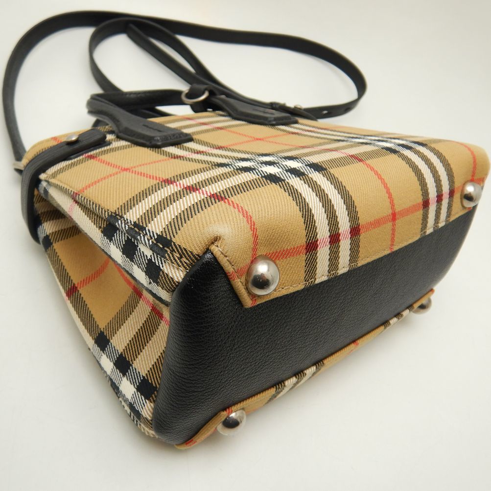 BURBERRY バーバリー 4079964 ハンドバッグ 2WAY ノバチェック キャンバス xレザー /251435【中古】