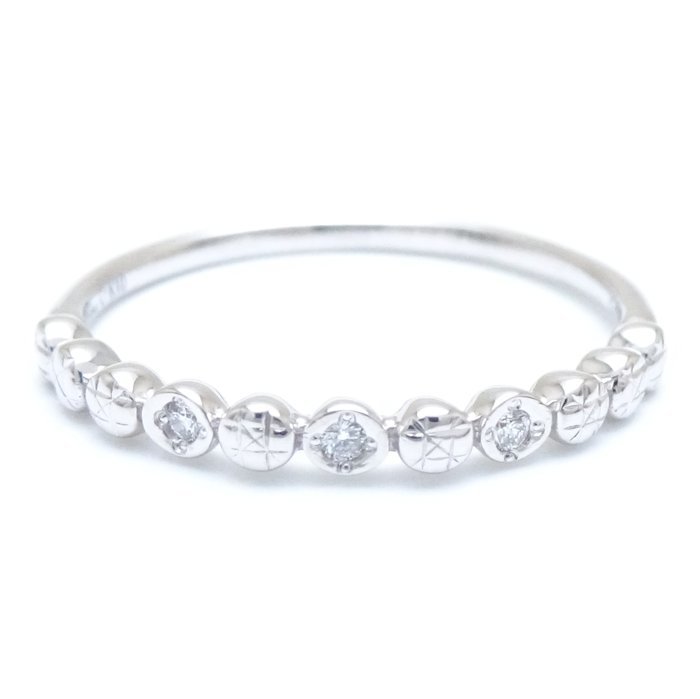 STAR JEWELRY Star Jewelry diamond ring ring 2JR7032 10 number diamond 0.01ct K10WG white gold /291253[ used ]