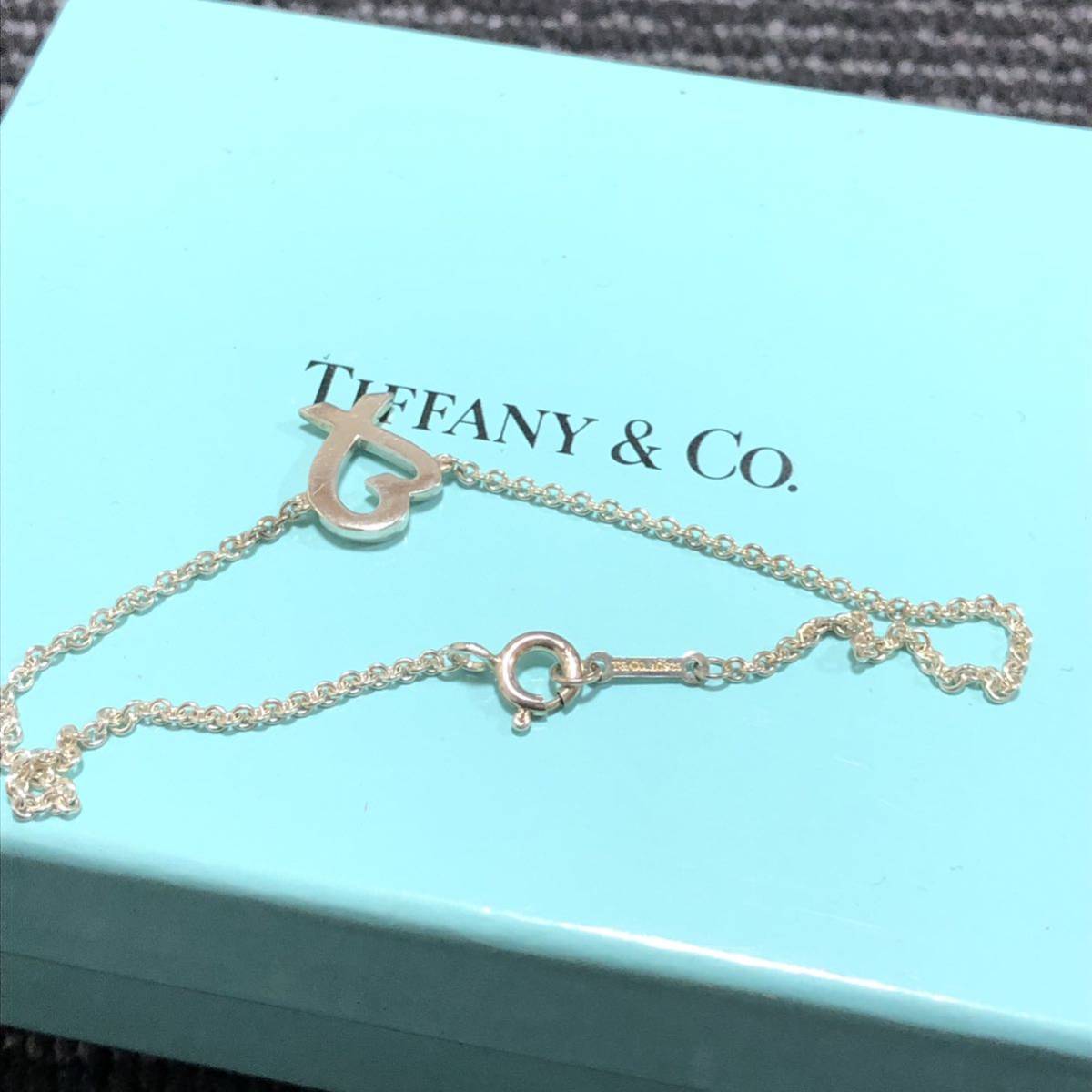 【ティファニー】基準内 TIFFANY&Co. ブレスレット ラヴィングハート シルバー925 全長18cm バングル 女性用 レディース 送料370円_画像4