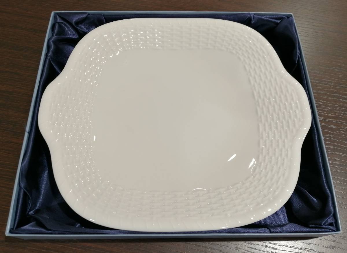 #11448 【WEDGWOOD】 ウェッジウッド 角皿 Bone China NANTUCKET Geo.Davis ボーンチャイナ 未使用 現状品_画像1