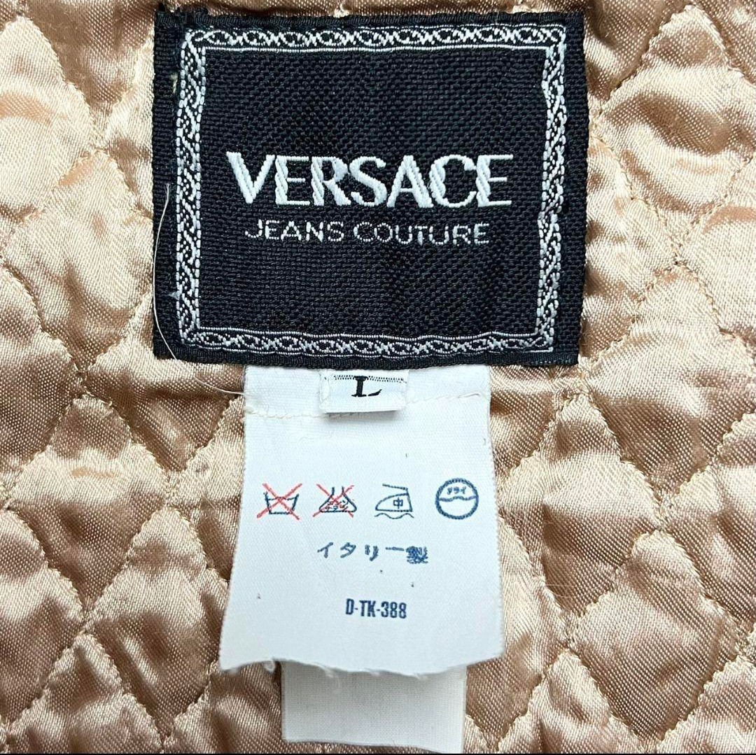 【希少Lサイズ】VERSACE JEANS COUTURE ヴェルサーチ メデューサ 銀ボタン コーデュロイ メンズ ダッフルコート ベージュ系 シルバーボタン_画像2