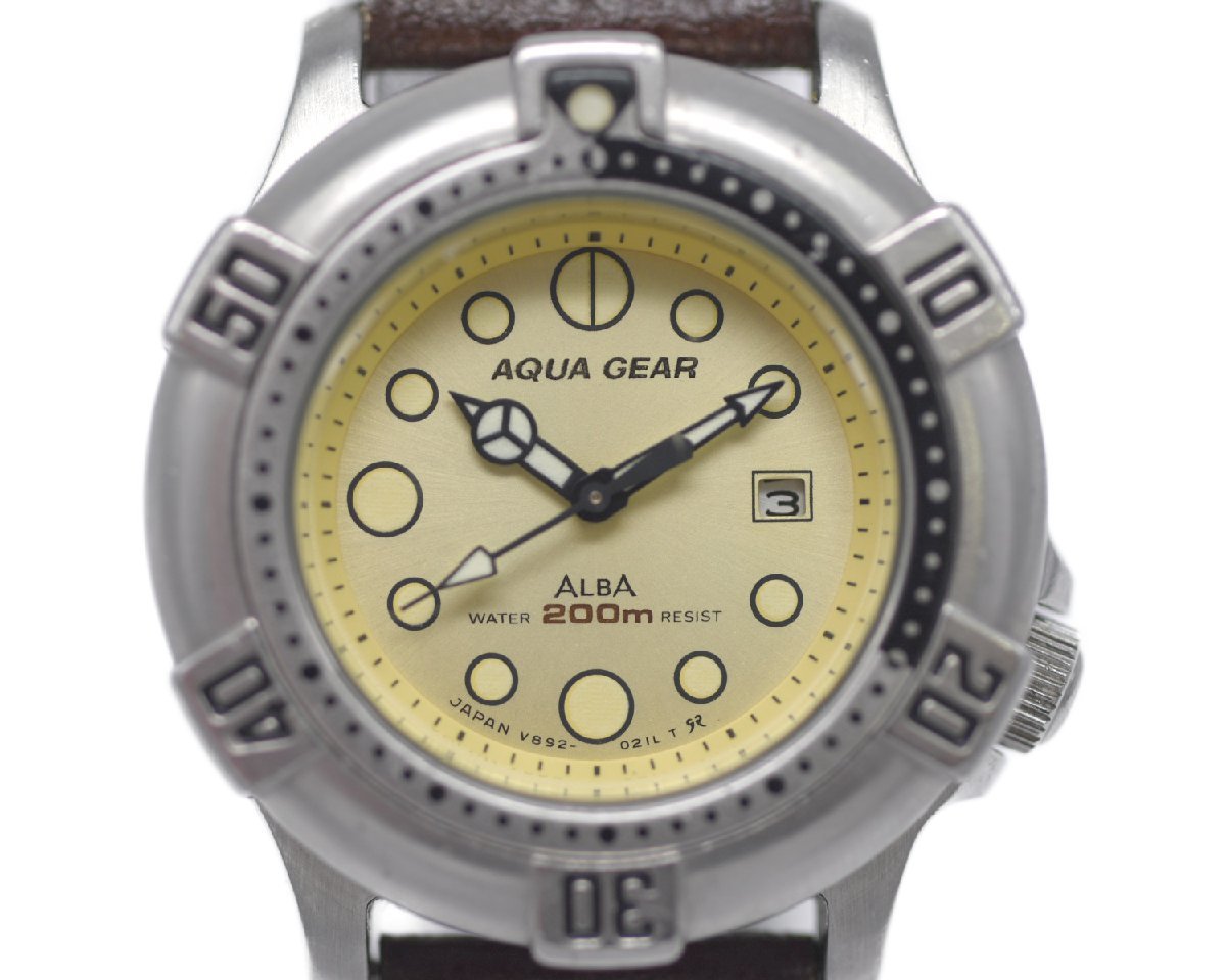 [中古品] 稼働品【SEIKO】セイコー ALBA アルバ ダイバーズ AQUA GEAR 200m V892-0120 レディース 動作OK クォーツ 中古品_画像1