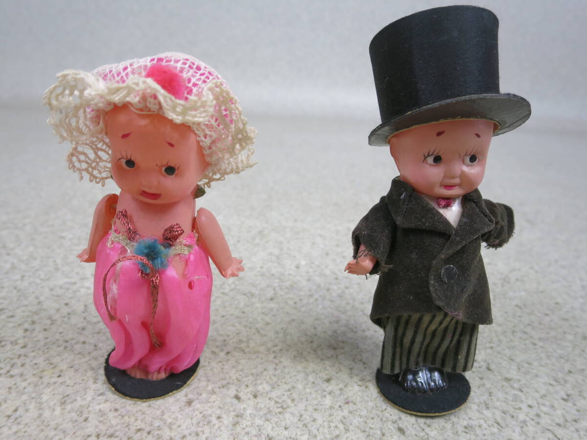 【●】昭和レトロ！国産SERUYA:『セルロイド製:キューピー人形』・2体組//Antique！SERUYA:『Made of celluloid:Kewpie doll』・2 doll set_画像6