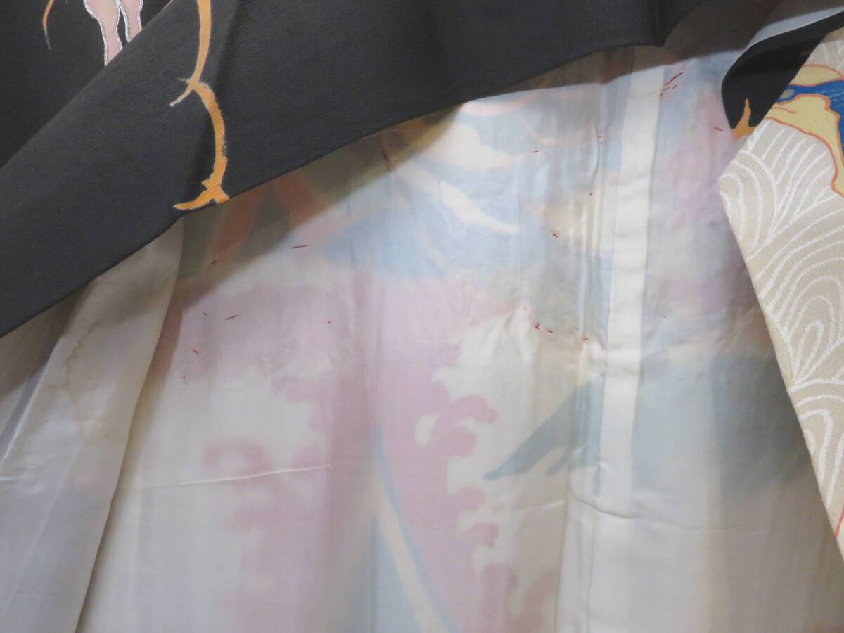 . одежда магазин . магазин античный кимоно с длинными рукавами кимоно натуральный шелк - день совершеннолетия церемония окончания свадьба невеста вышивка бракосочетание аксессуары для кимоно Taisho роман коллекция retro KI006