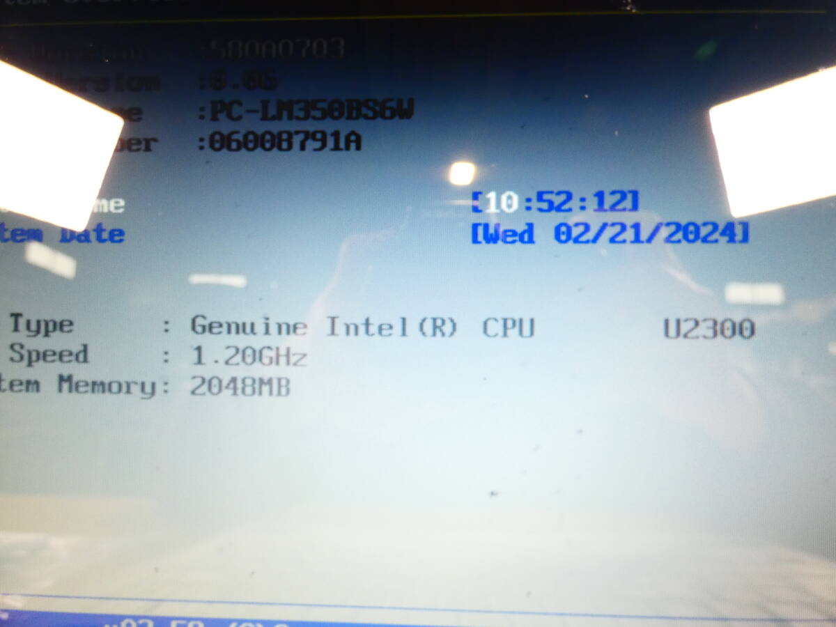 S) NEC LaVie LM350/B ノートパソコン Celeron-U2300 1.20GHz/2GB/HDD無し ※ジャンク/BIOS起動OK！ @80 (2)_画像3