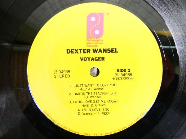 S) DEXTER WANSEL「 VOYAGER 」 LPレコード US盤 @80 (F-60)_画像8