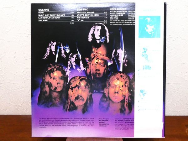 S) DEEP PURPLE ディープ・パープル「 BURN 紫の炎 」 LPレコード 帯付き P-10104W @80 (R-14)_画像2