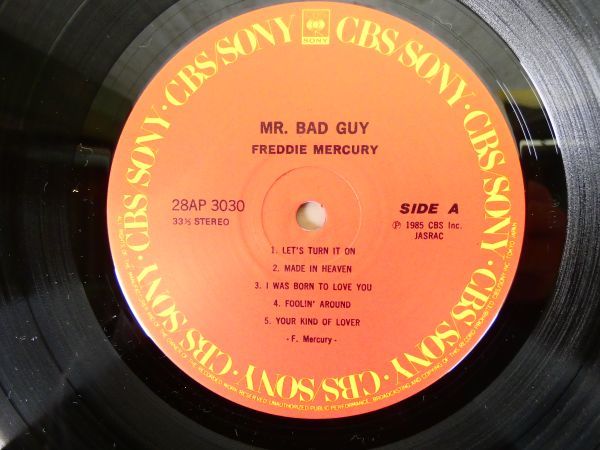 S) Freddie Mercury フレディ・マーキュリー「 Mr.Bad Guy 」 LPレコード 帯付き 28AP 3030 @80 (R-1)_画像5