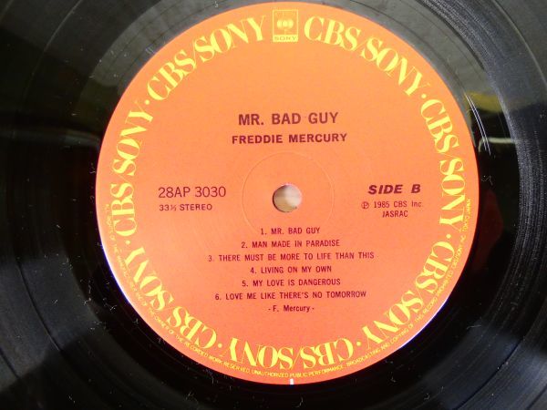 S) Freddie Mercury フレディ・マーキュリー「 Mr.Bad Guy 」 LPレコード 帯付き 28AP 3030 @80 (R-1)_画像7