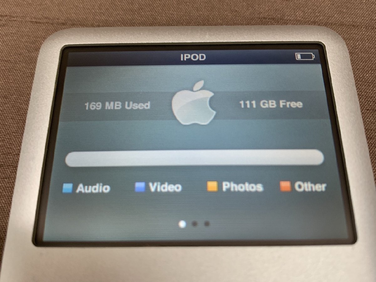 【YF-0321】Apple A1238 ipod classic 120GB クラシック シルバー系 通電確認済 初期化済 現状品【千円市場】_画像7