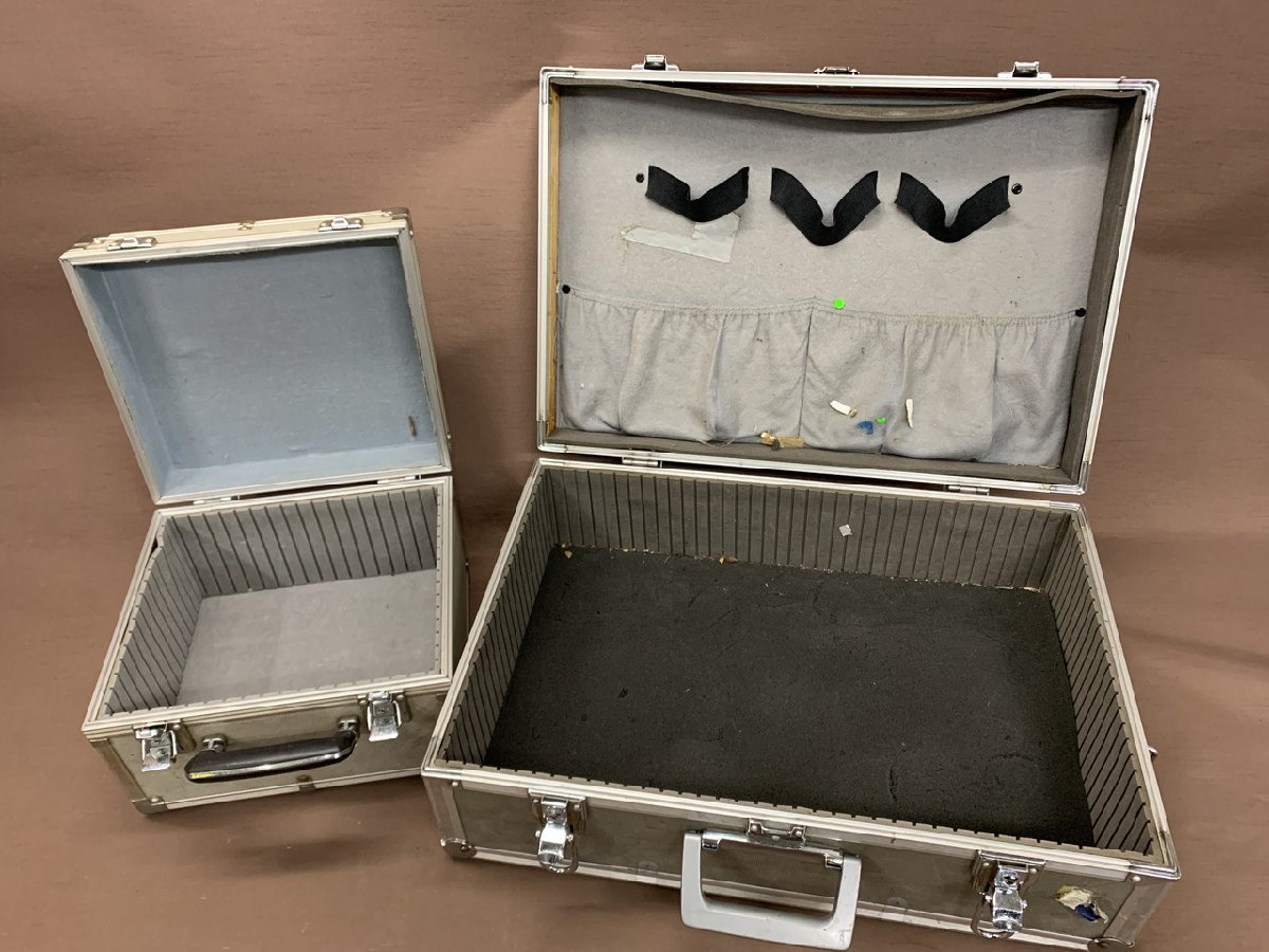 [OY-3053] aluminium case? tool box gun case tool box musical instruments storage hard case BOX storage large small 2 point set present condition goods [ thousand jpy market ]