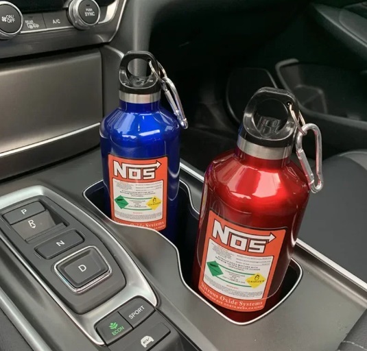 激レア★ワイスピでお馴染みのＮＯＳ ニトロ ボンベ風 ボトル 500ｍＬ ステンレス メタリックブルー ワイルドスピードの画像2