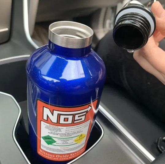 激レア★ワイスピでお馴染みのＮＯＳ ニトロ ボンベ風 ボトル 500ｍＬ ステンレス メタリックブルー ワイルドスピードの画像3