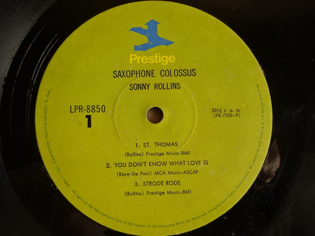 SAXOPHONE COLOSSUS SONNY ROLLINS TOMMY FLANAGAN DOUG WATKINS MAX ROACH LPレコード サキソフォン・コロッサス JAZZ_画像2