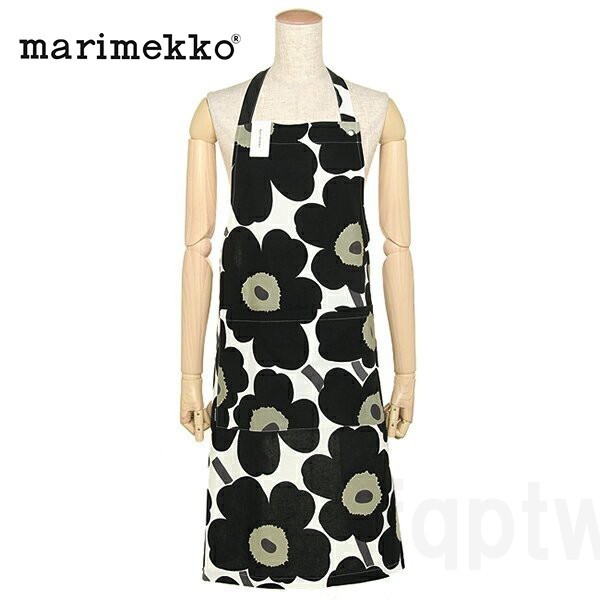 [ новый товар * бесплатная доставка ] marimekko Marimekko фартук PIENI UNIKKO черный × белый 64161-030 морской еж ko