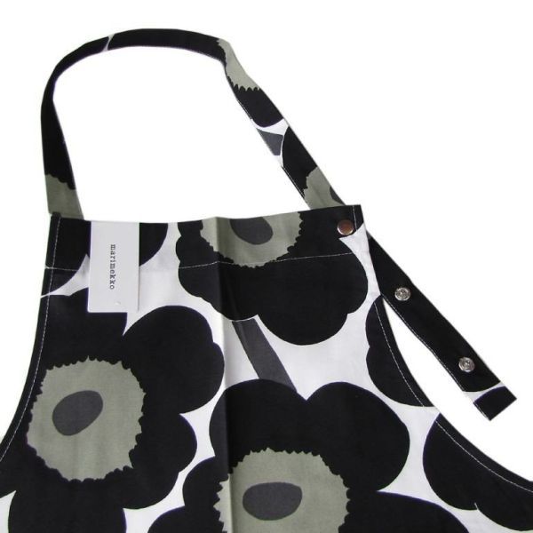 [ новый товар * бесплатная доставка ] marimekko Marimekko фартук PIENI UNIKKO черный × белый 64161-030 морской еж ko