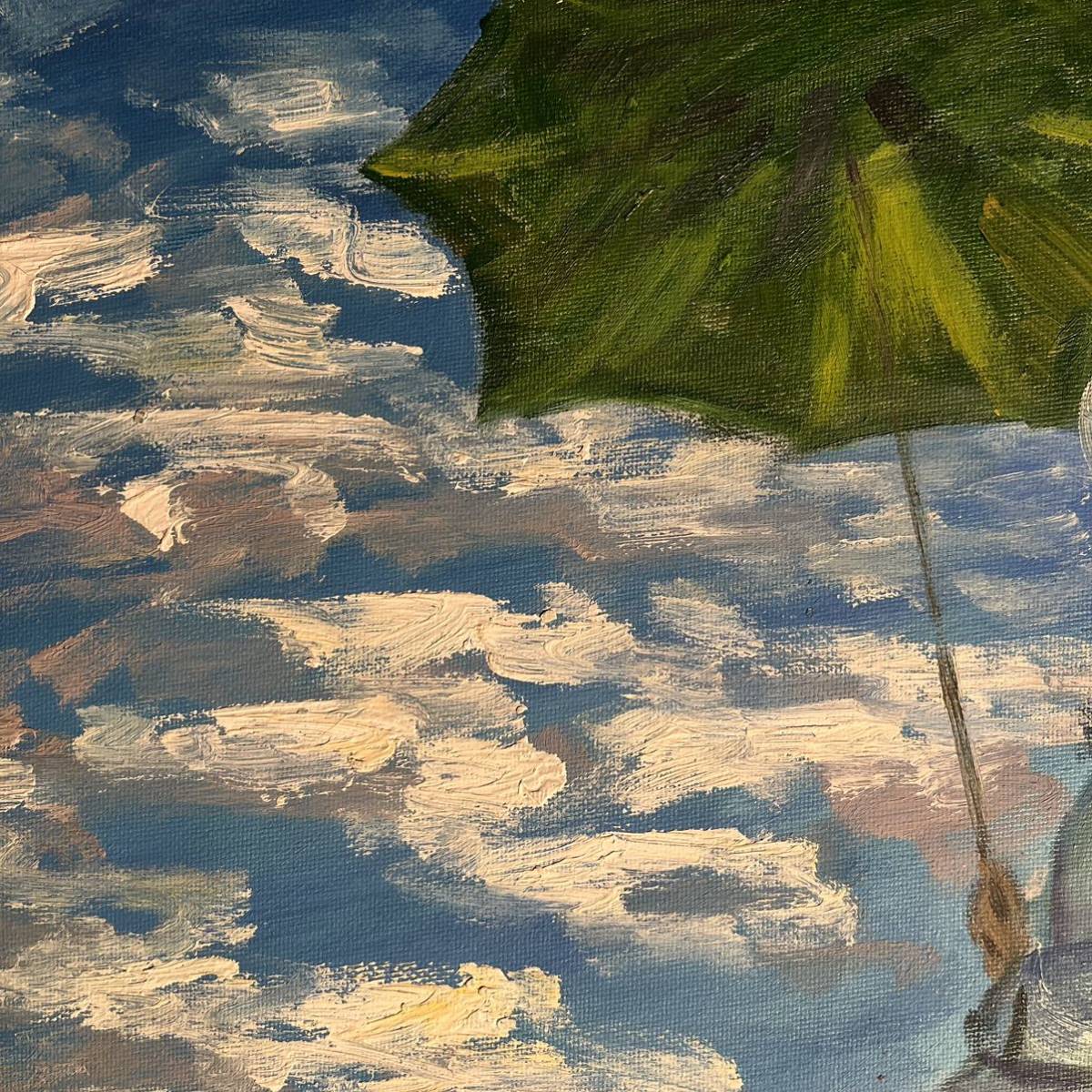 手書き油絵 クロード・モネ 日傘をさす人 額付 絵画 インテリア 手書き油絵 クロード・モネ 日傘をさす人 額付 絵画 インテリア
