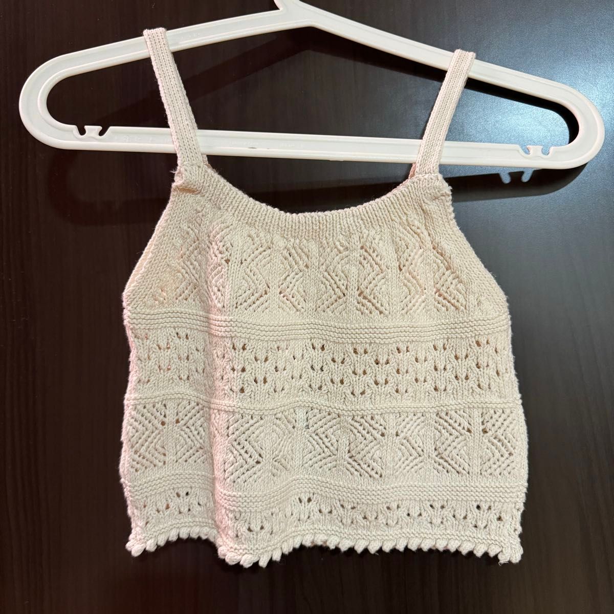 ホワイト かぎ編み キャミソール ZARA kids かぎ編みニットキャミソール 新品 150サイズ 女の子