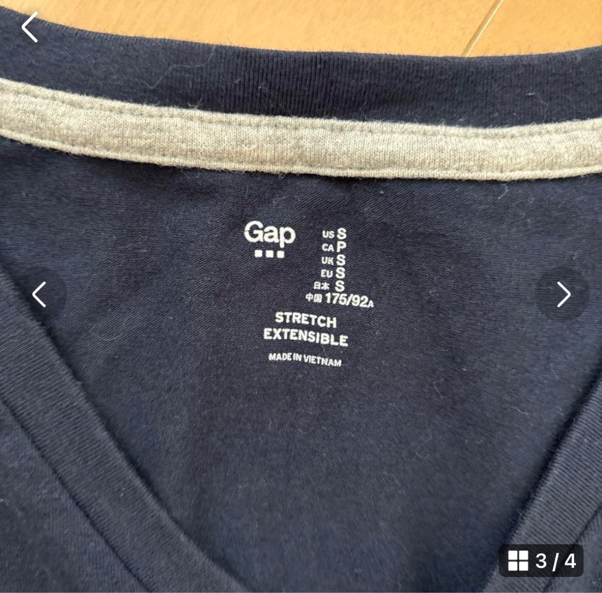 GAP★メンズ長袖Tシャツ／S Vネック カットソー