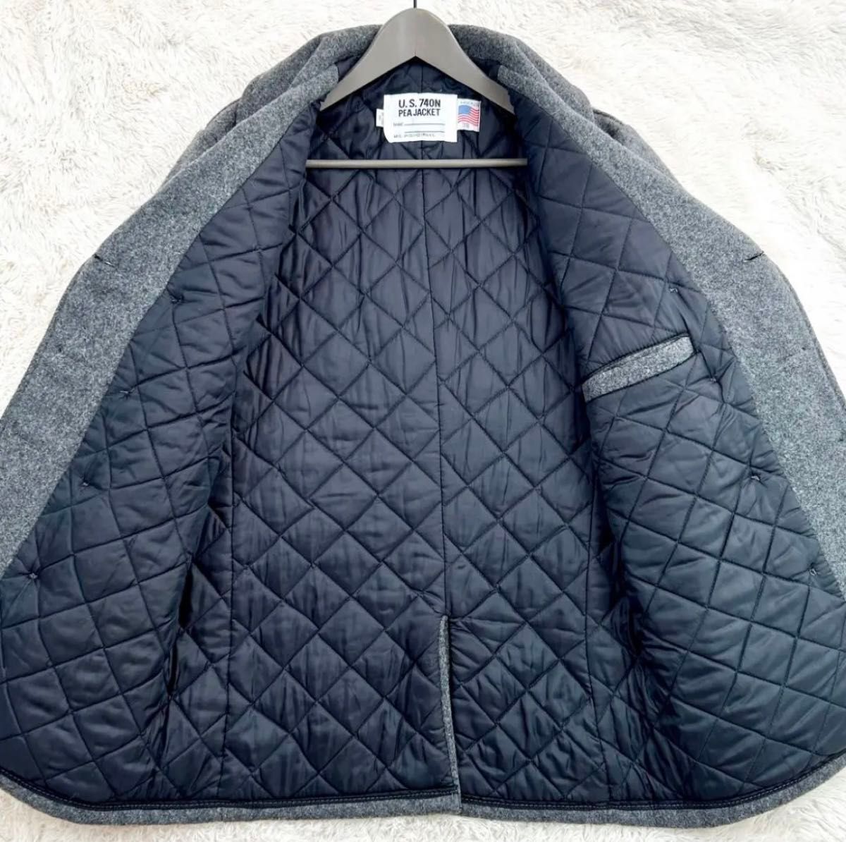 美品】 SCHOTT ショット Pコート ピーコート USA製 グレー 38 美品】 SCHOTT ショット Pコート ピーコート USA製 グレー 38