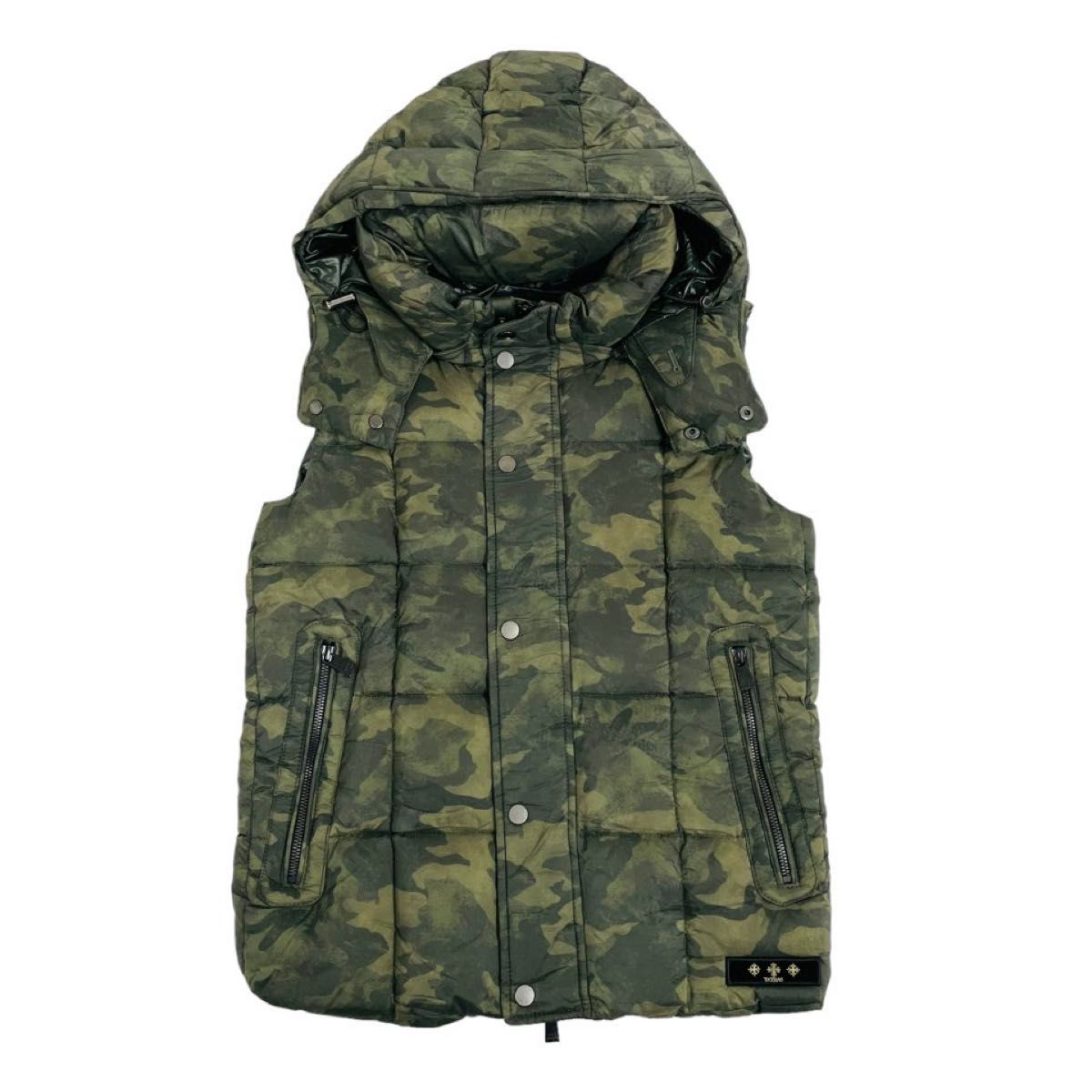 美品】TATRAS タトラス ダウンベスト 迷彩 カモフラ フード付き 美品】TATRAS タトラス ダウンベスト 迷彩 カモフラ フード付き