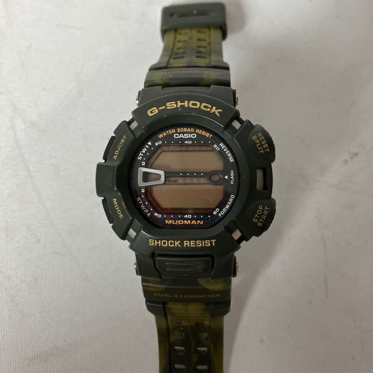 ○【500円スタート】CASIO カシオ G-SHOCK ジーショック MUDMAN マッドマン ジャミンカラー 迷彩 カモフラ 腕時計 クォーツ G-9000MC-3JF_画像1