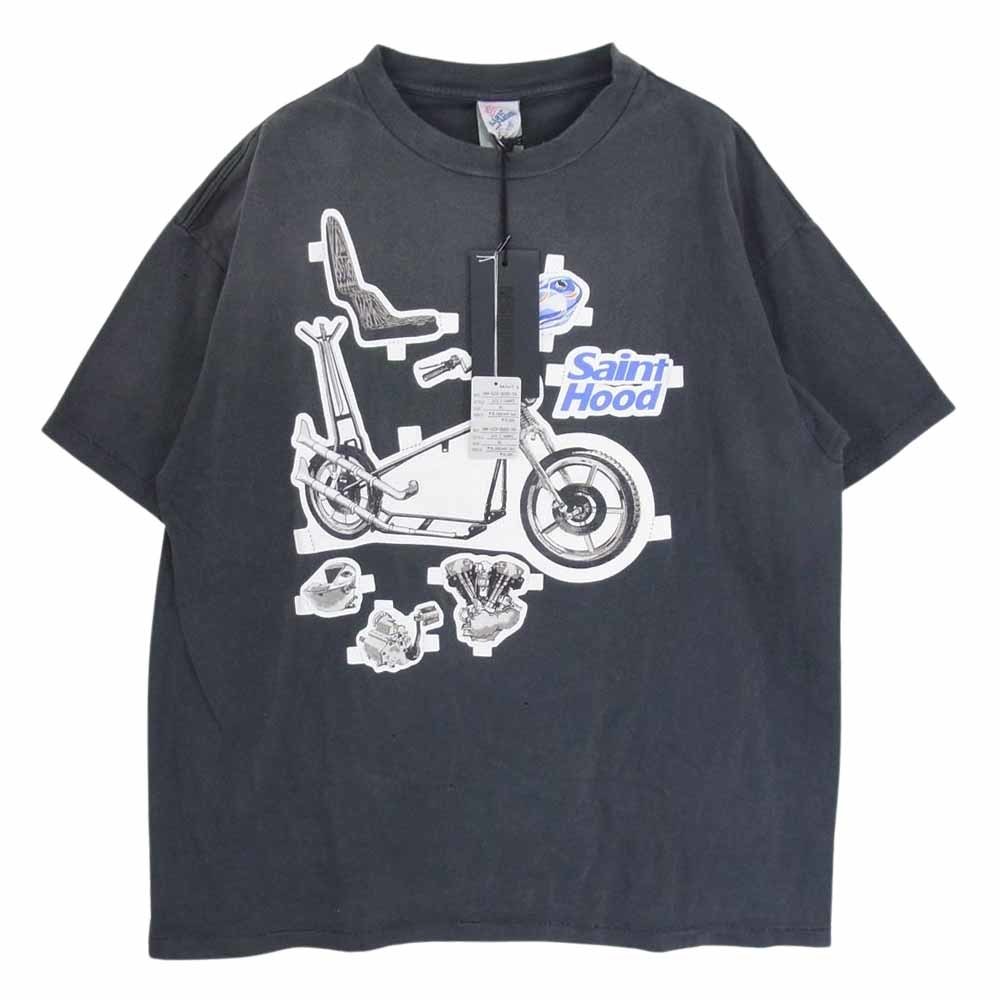 NEIGHBORHOOD ネイバーフッド SM-S23-0000-114 × SAINT MICHAEL セントマイケル バイク プリント ダメージ加工 Tシャツ【未使用】【中古】