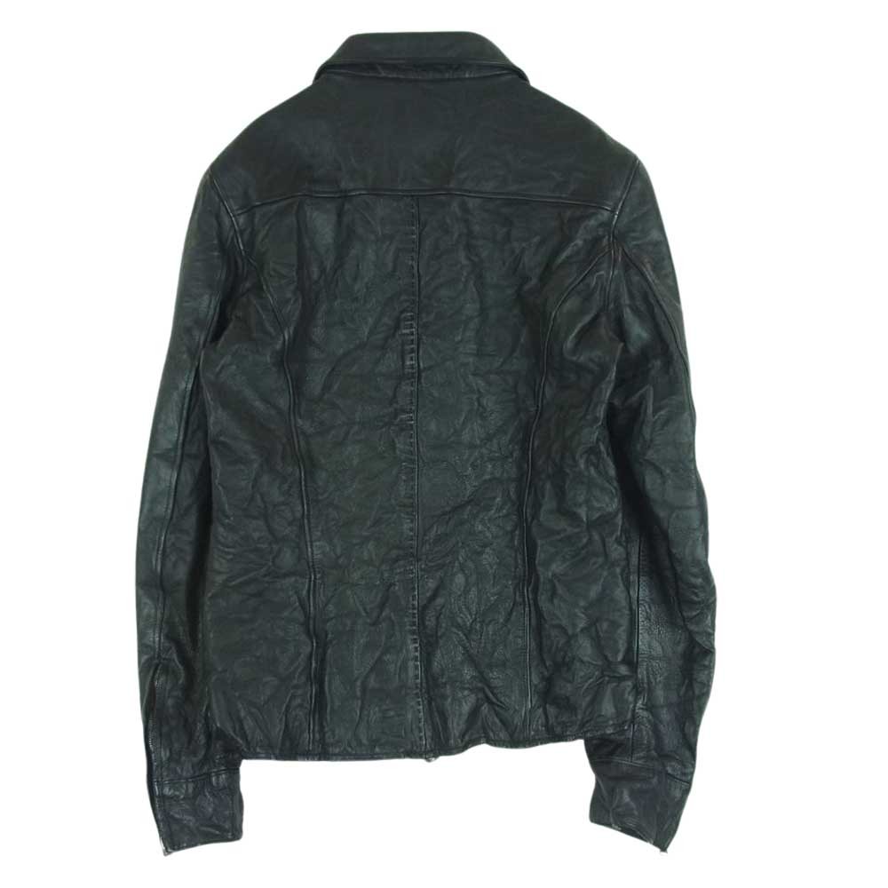 junhashimoto ジュンハシモト 1020000003 ZIP LEATHER SHIRT レザー シングル ライダース ジャケット ブラック系 3【中古】_画像2