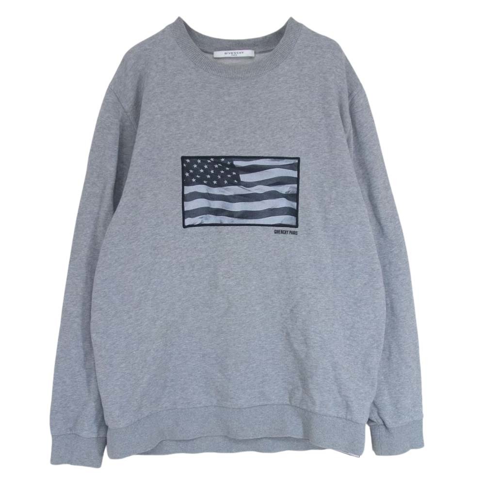 GIVENCHY ジバンシィ 7348-653 American Flag sweater アメリカン フラッグ スウェット グレー系 L【中古】_画像1