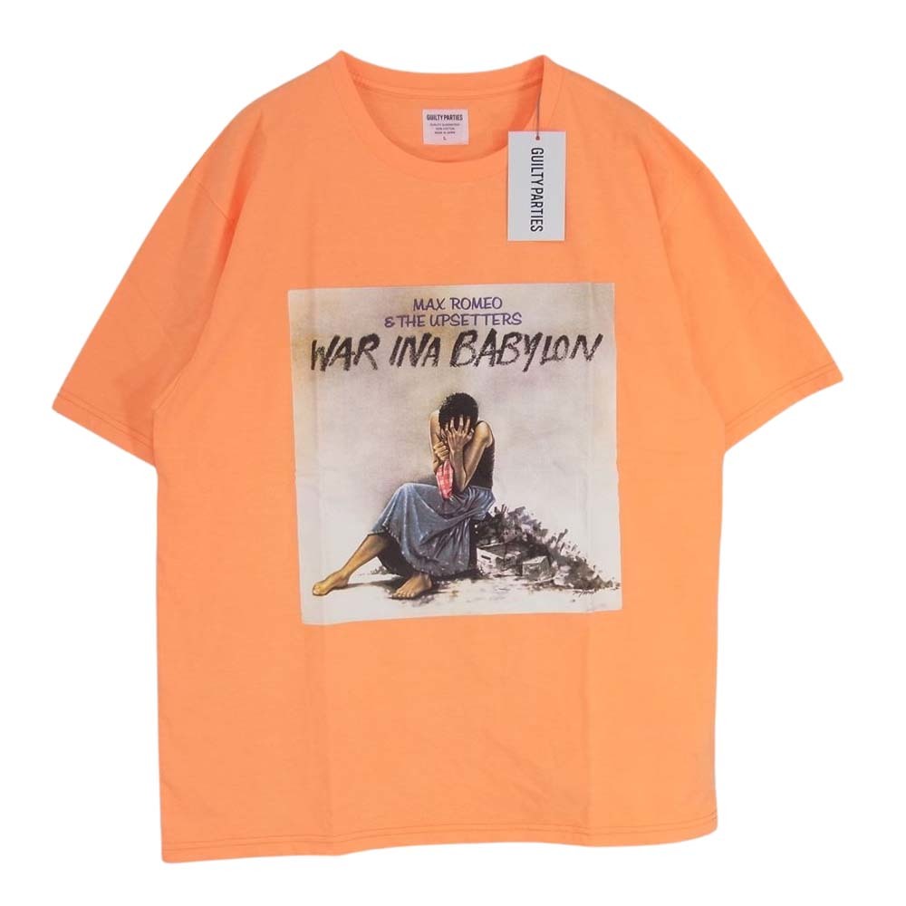 WACKO MARIA ワコマリア 19SS WAR INA BABYLON TEE プリント 半袖 Tシャツ オレンジ系 L【新古品】【未使用】【中古】