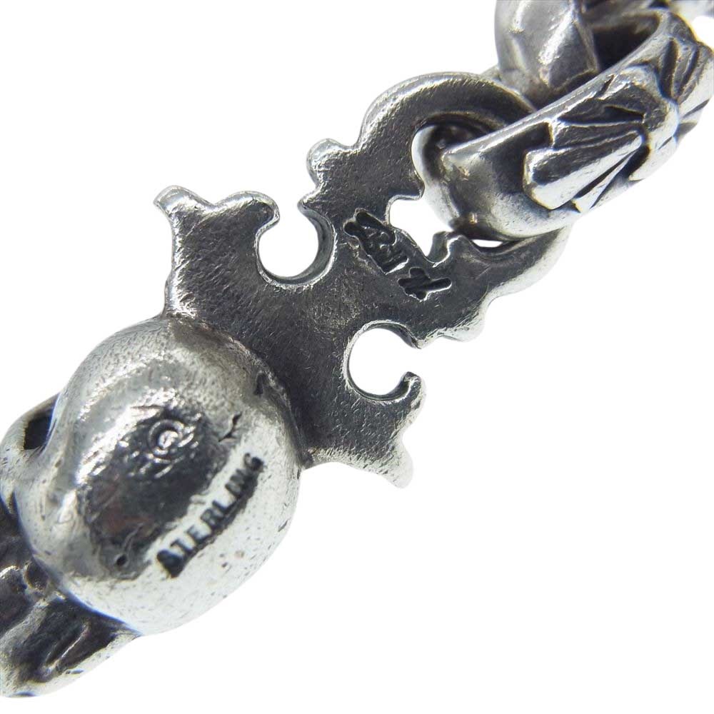  Bill Wall Leather KC751 гарантия приложен солнечный штамп Vintage Skull ключ цепочка для ключей брелок для ключа оттенок серебра [ б/у ]