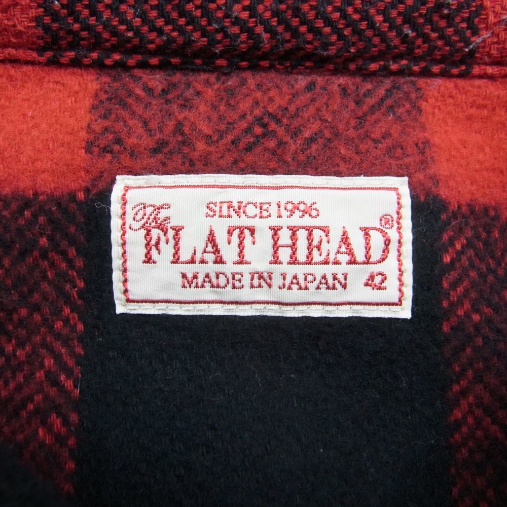 THE FLAT HEAD ザフラットヘッド バッファロー チェック シャツ 長袖シャツ レッド系 42【中古】_画像4