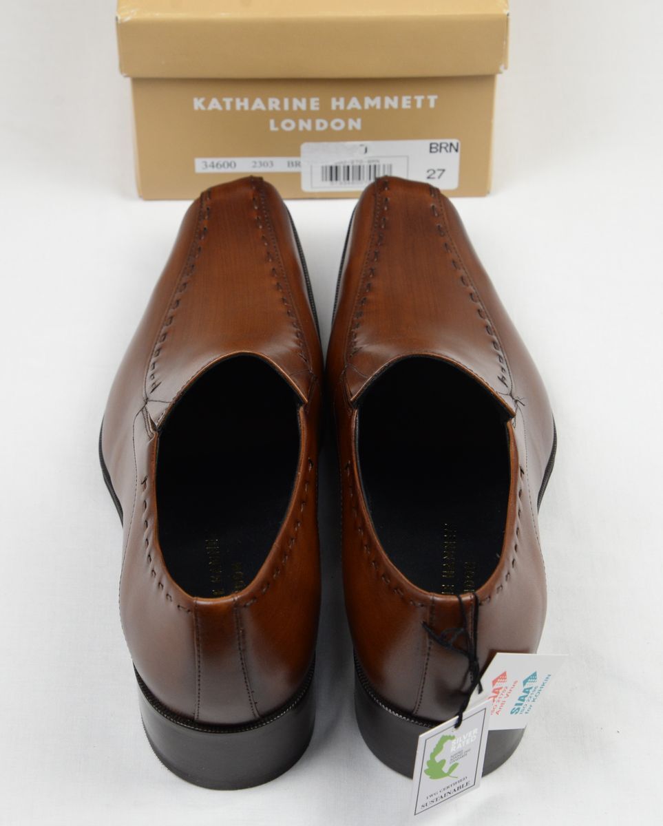 ●KATHARINE HAMNETT LONDONキャサリンハムネットスリップオンドレスシューズ(34600,茶,27.0、抗菌・抗ウィルス)新品_画像5