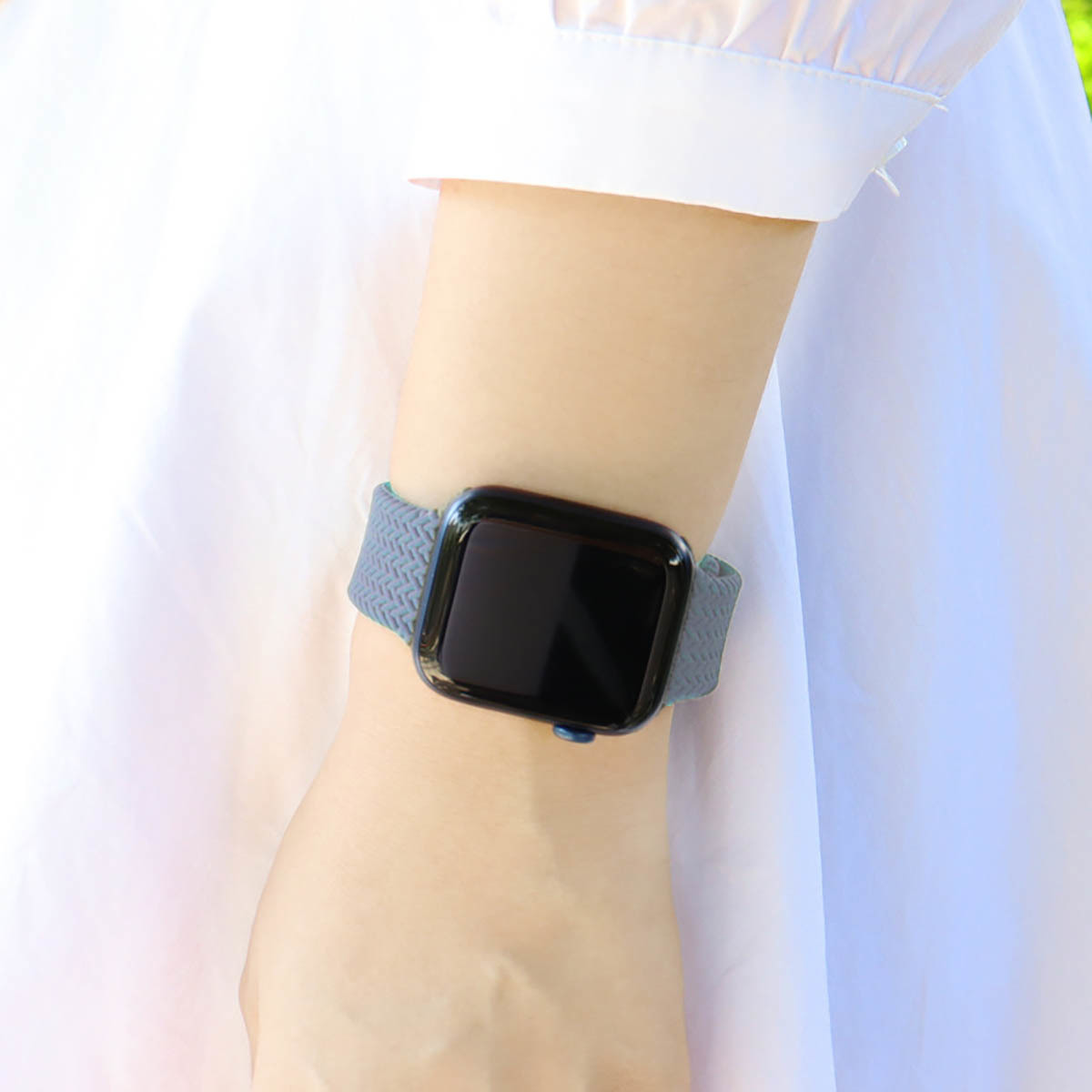 アップルウォッチ バンド 3本セット Watchband ソロループ S 可愛い SE 8 SE 7 38mm 40mm 41mm ベージュ 黒 青 送料無料 安い apple watchの画像6