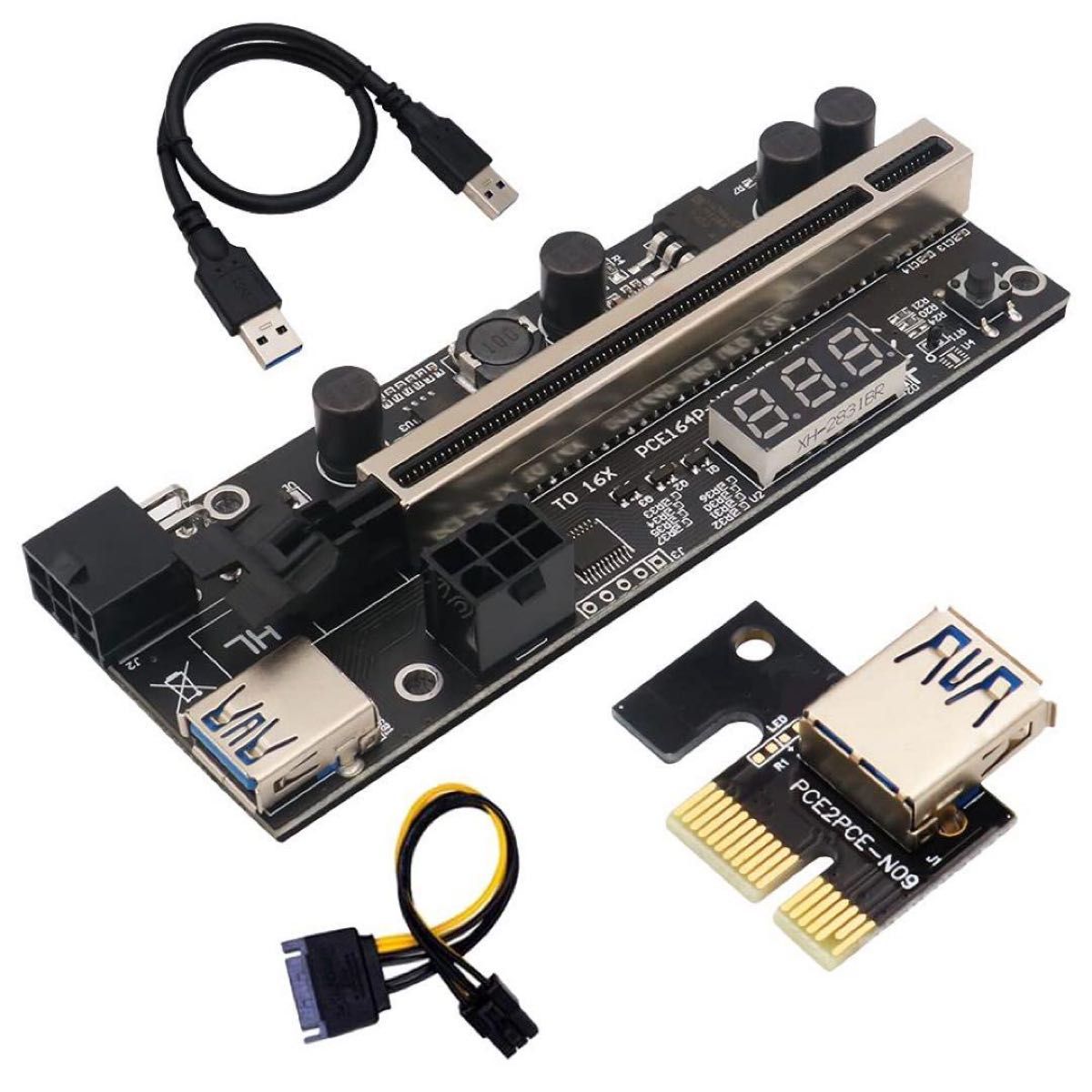 PCIEライザー 1X~16Xグラフィック　温度センサー付き アダプターカード