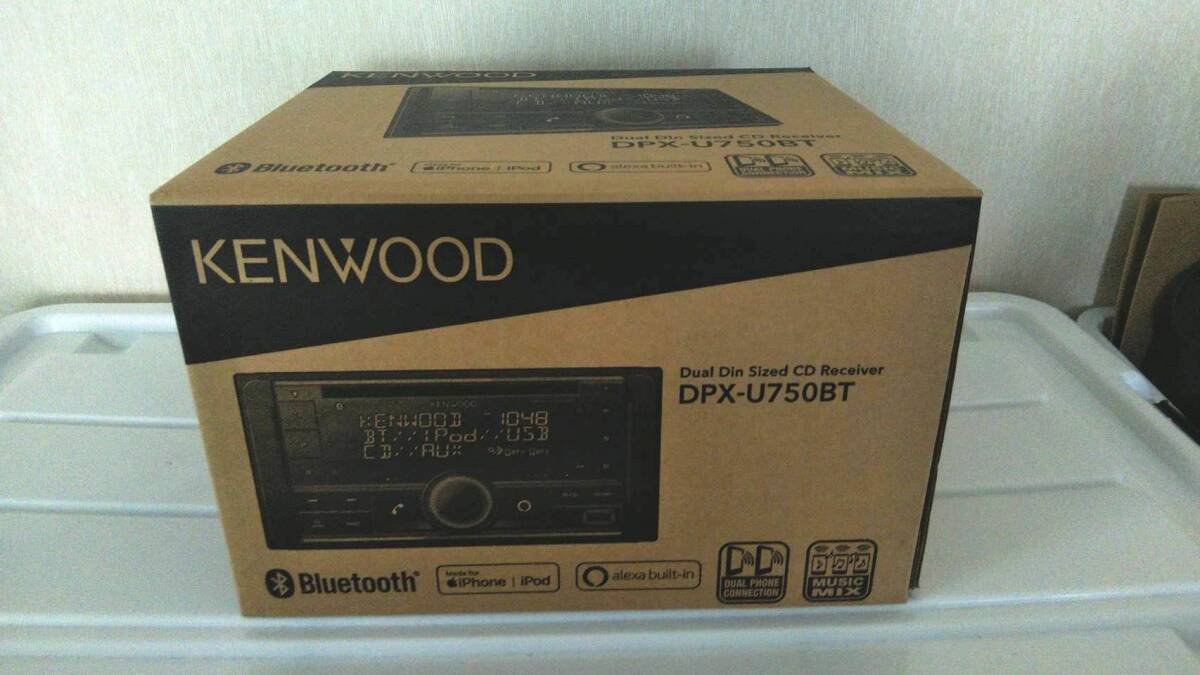 KENWOOD　ＤＰＸ－Ｕ７５０ＢＴ　２ＤＩＮデッキ　超美品（2023.11新品購入後車両への取り付けせず）　CD/USB/iPod/Bluetooth_画像1