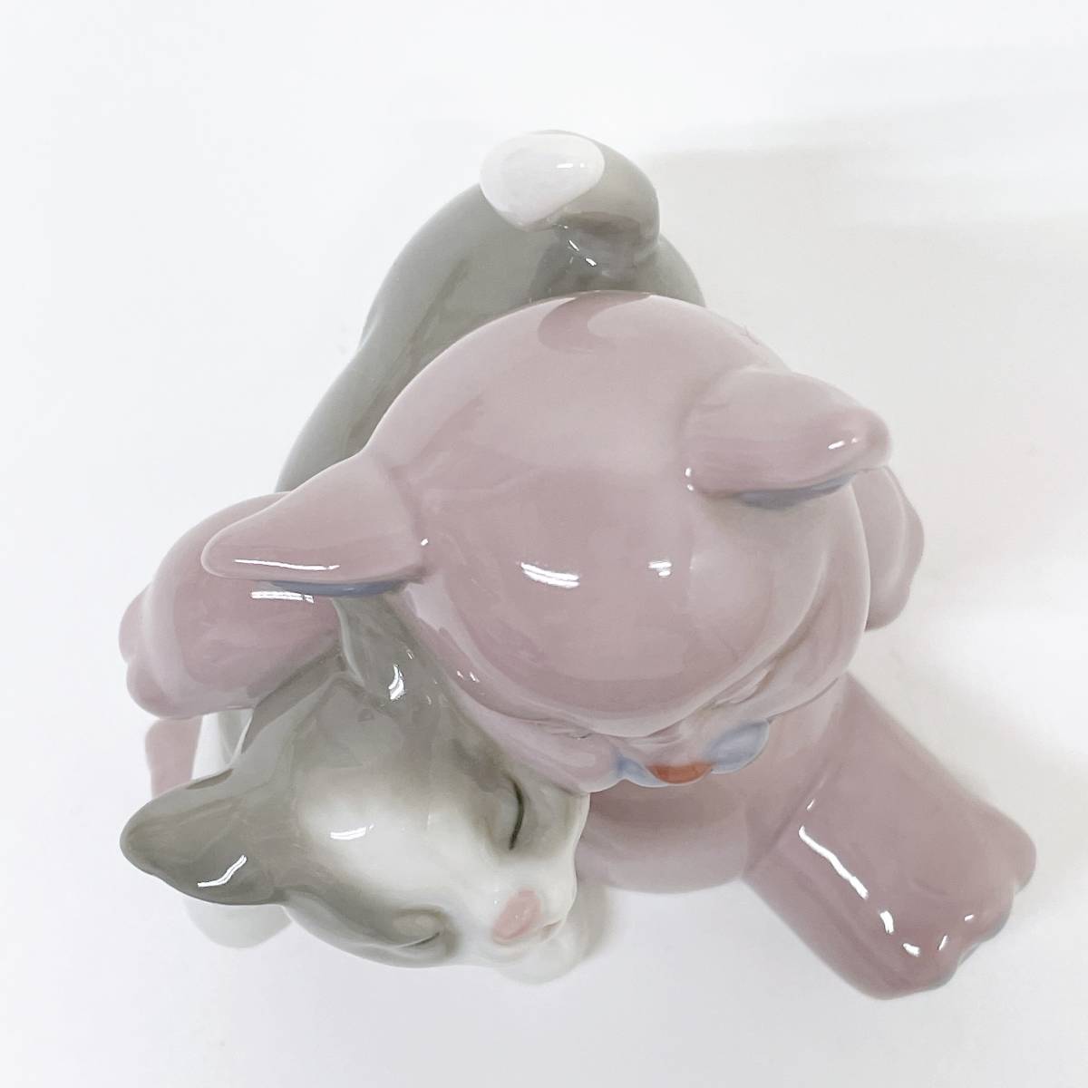 1401【LLADRO】リヤドロ NAO 猫 陶器 置物 ネコ ねこ LLADRO (Nao) MODEL OF TWO CATS 【状態良好】_画像5