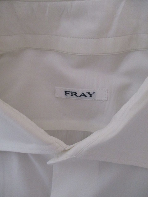 ゆうパケット可 FRAY フライ ワイドカラー ドレスシャツ　ホワイト 白　１６　４１_画像4