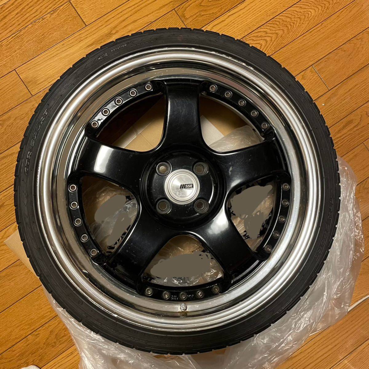 SSR プロフェッサー SP1 7.5J + 43 8.0J + 37 18インチ タイヤ 4穴 4H 段リム 3ピース PCD100 4本 旧車 希少 _画像3