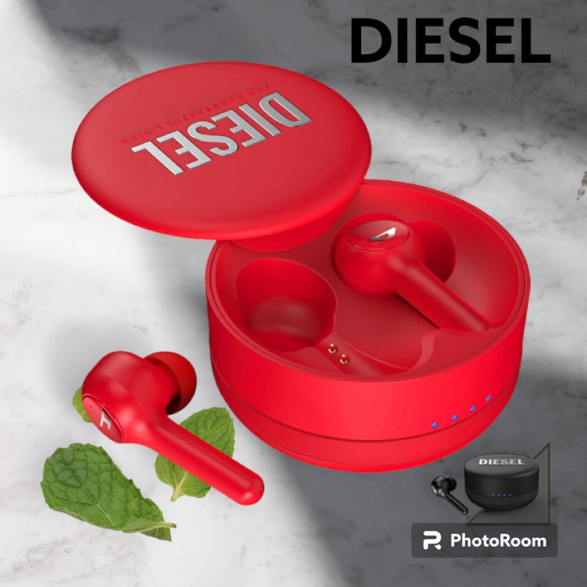 貴重新品 DIESEL 新品未使用未開封 ワイヤレスイヤホン おしゃれ 赤